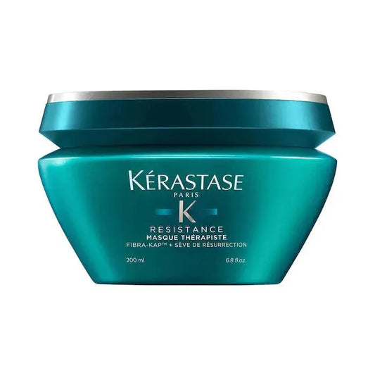 Kérastase Resistance Masque Thérapiste hair mask for very damaged hair in turquoise jar, 200 ml.