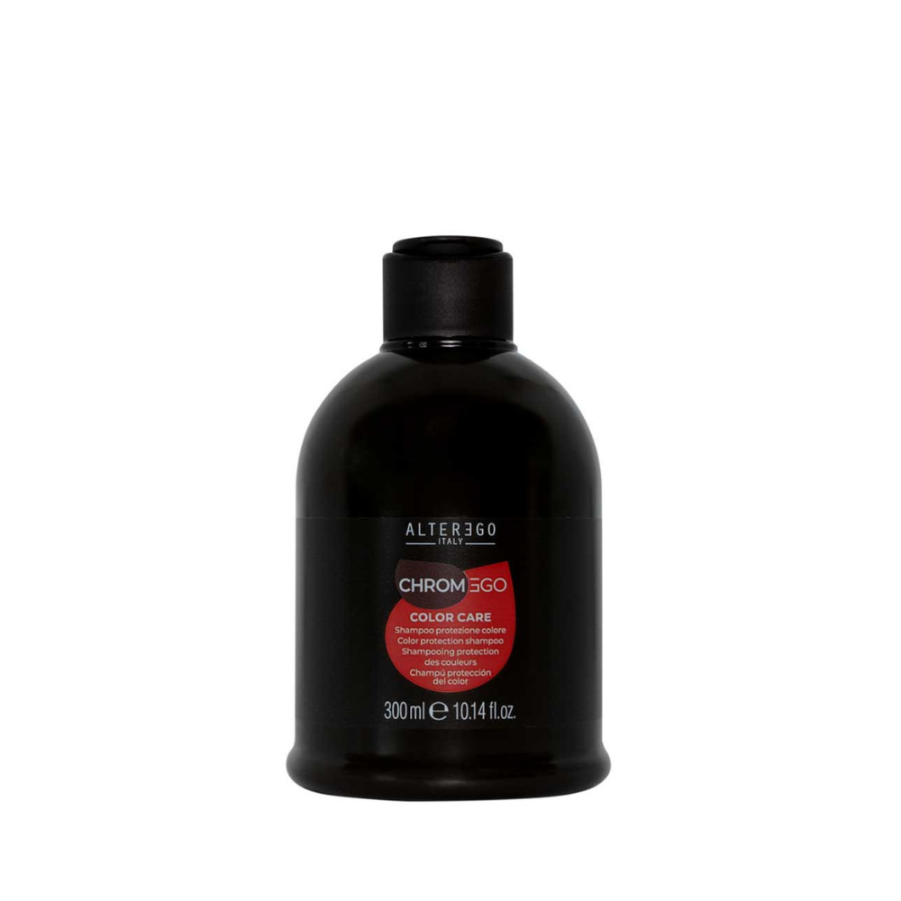 Color Care Shampoo bottle by ALTEREGO, enriches and protects color-treated hair with organic Argan oil.
