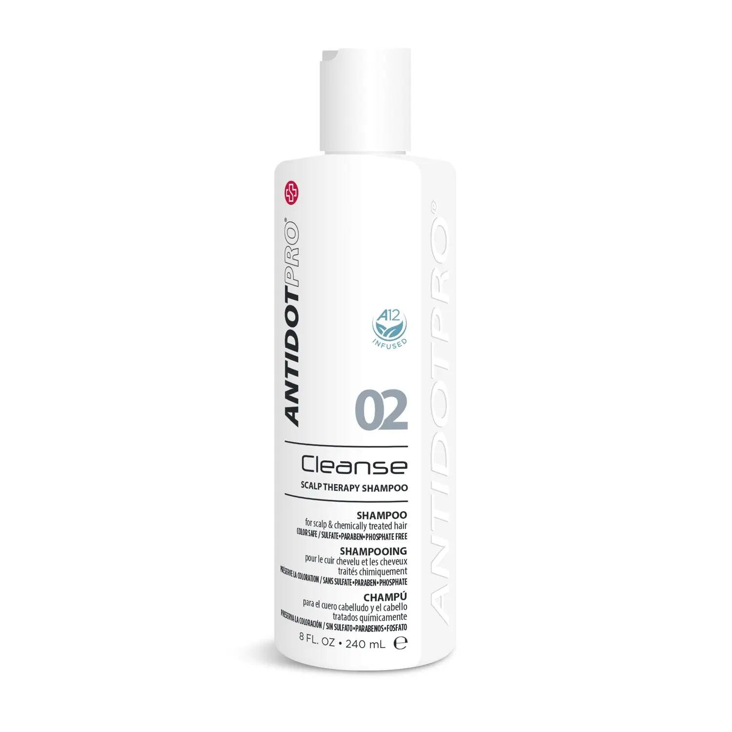 AntidotPro 02 Cleanse Scalp Therapy Shampoo 240ML for daily cleansing and treating scalp issues.