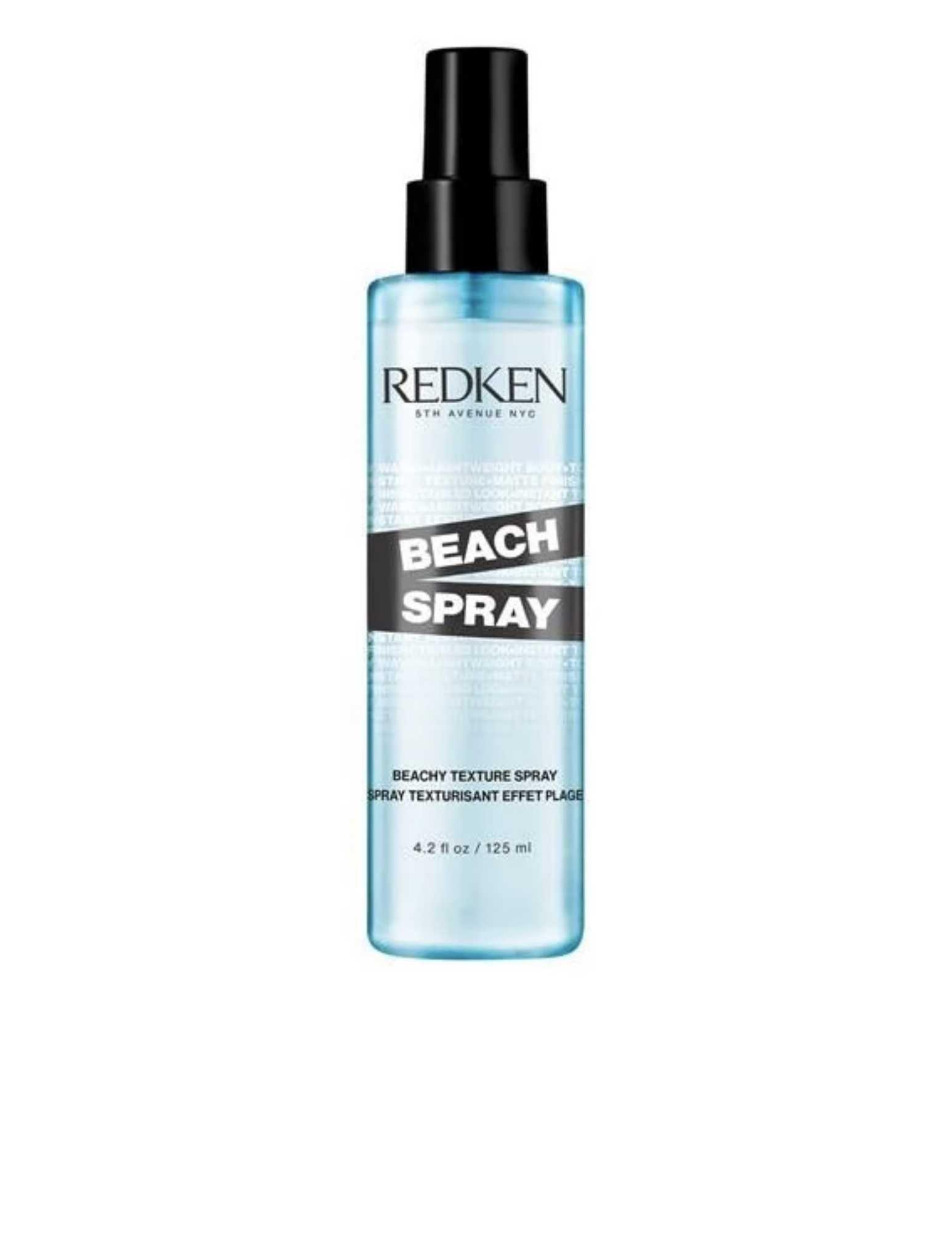 Redken Beach Spray bottle, a texturizing salt spray for effortless beachy waves and enhanced hair texture.