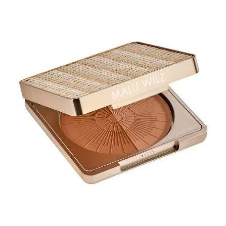 Malu Wilz Beauty and the Beach Bronzing Powder in elegant packaging, showcasing a sun-kissed bronzer for a radiant glow.