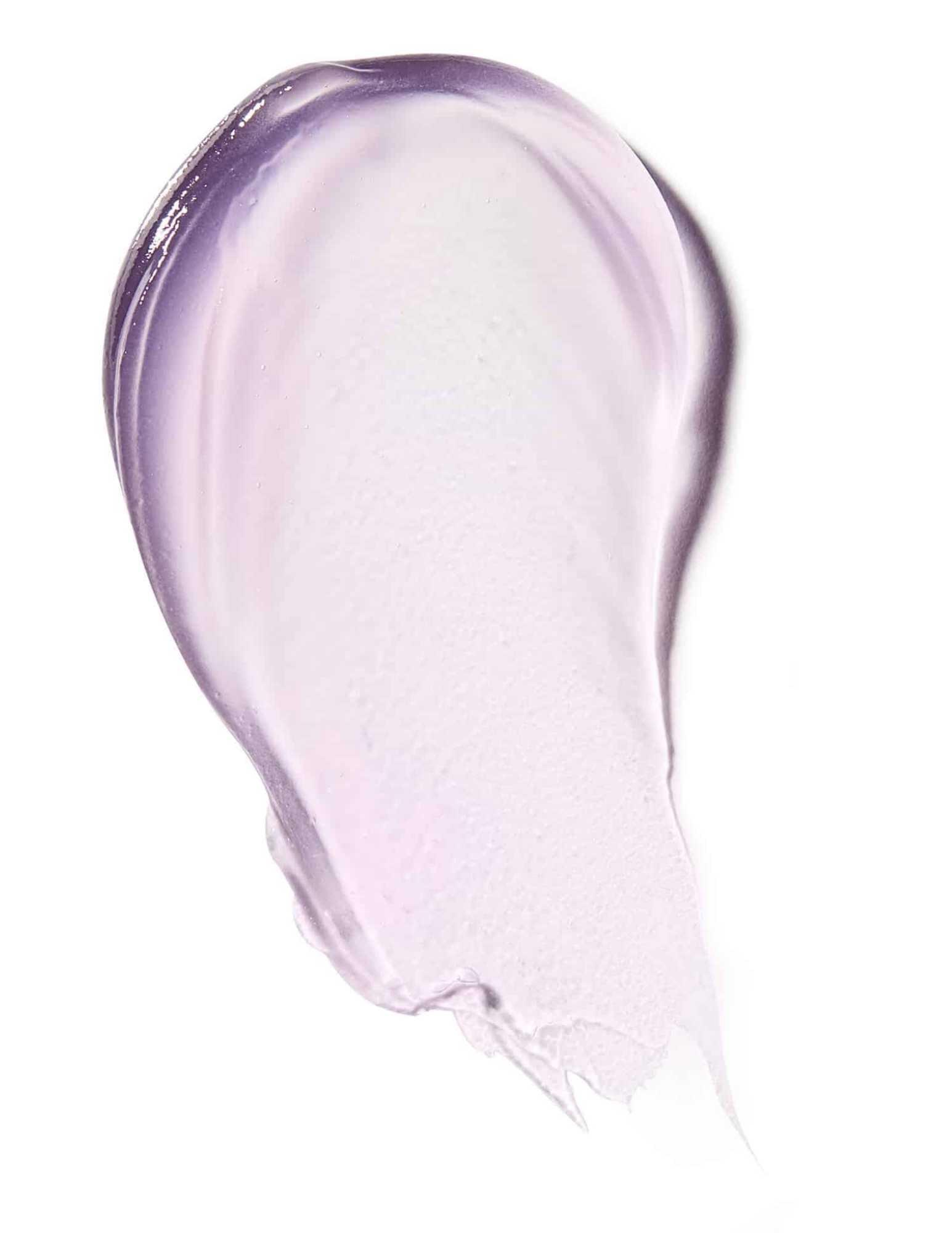 Swatch of Redken Big Blowout styling cream, showcasing its light purple color and creamy texture.