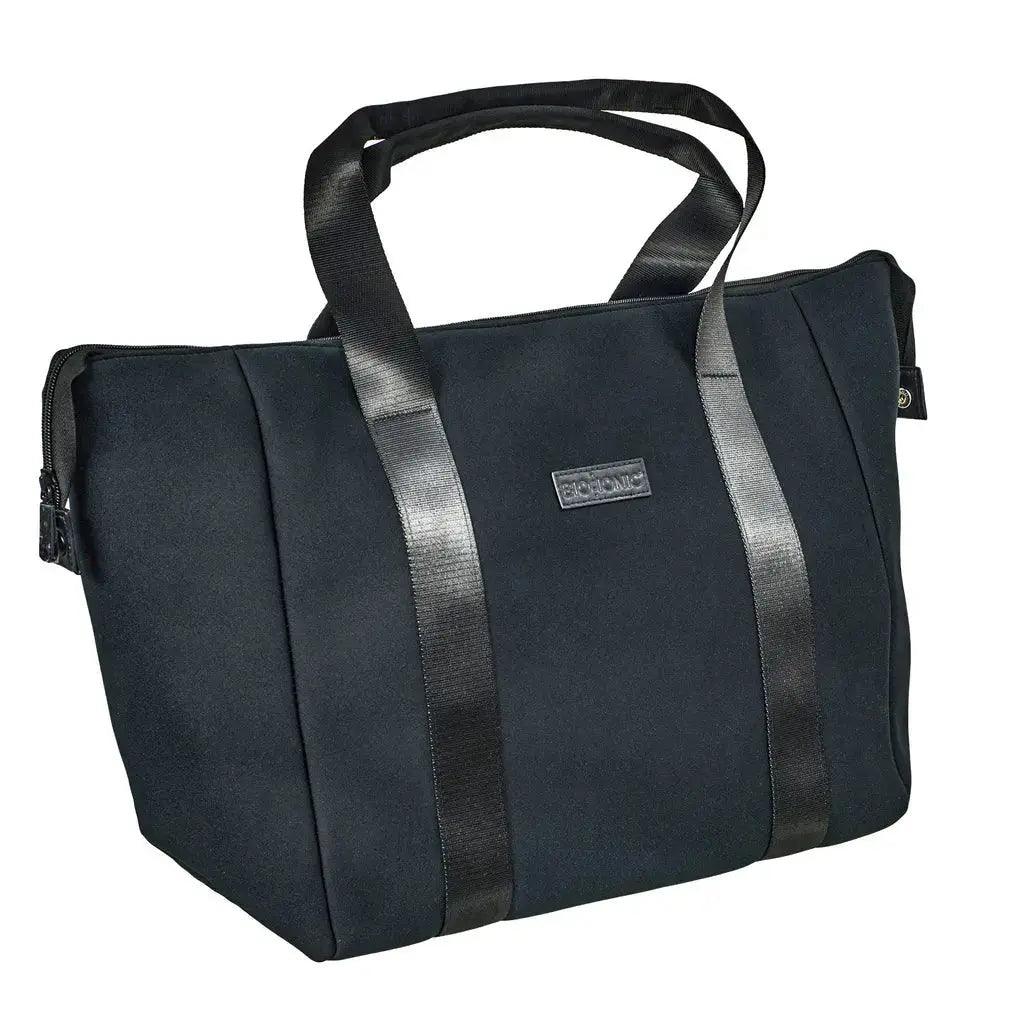 Bio Onic professional styling kit black neoprene bag with sturdy handles for hair tools and accessories storage.