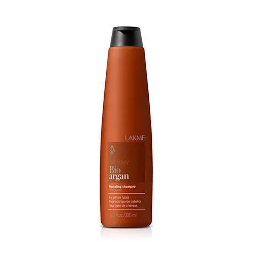 Bioargan shampoo bottle by Lakmé, designed for moisturizing and protecting color-treated hair.