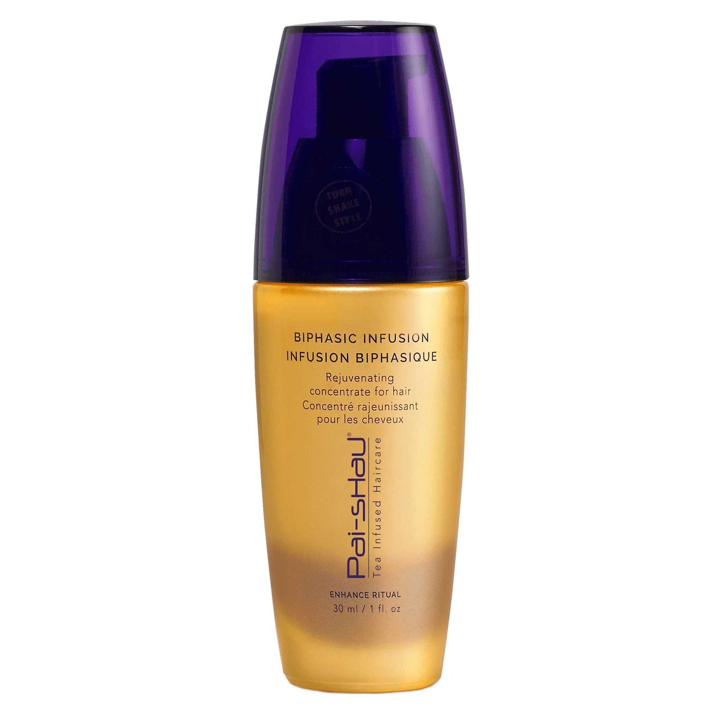 Biphasic Infusion rejuvenating concentrate for hair in a sleek bottle, enriched with antioxidants and moisture-locking technology.