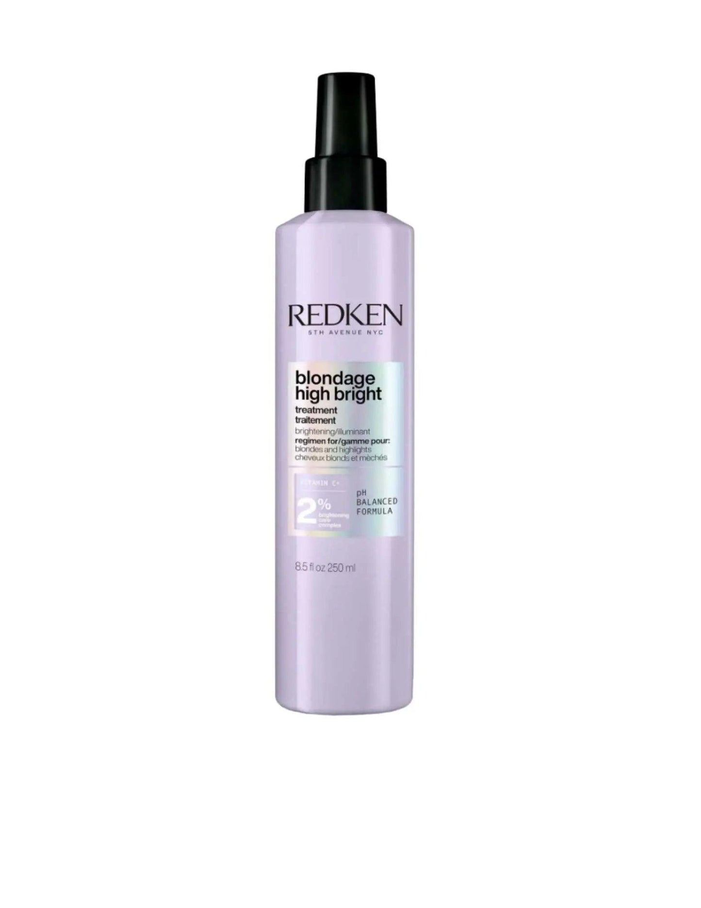 Redken Blondage High Bright Treatment spray for blonde and highlighted hair, enhancing brightness and reducing brassiness.