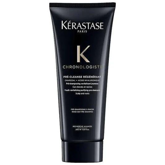 Kérastase Chronologiste Pré-Cleanse Régénérant pre-shampoo treatment for cleansing oily scalps and restoring hair vitality.