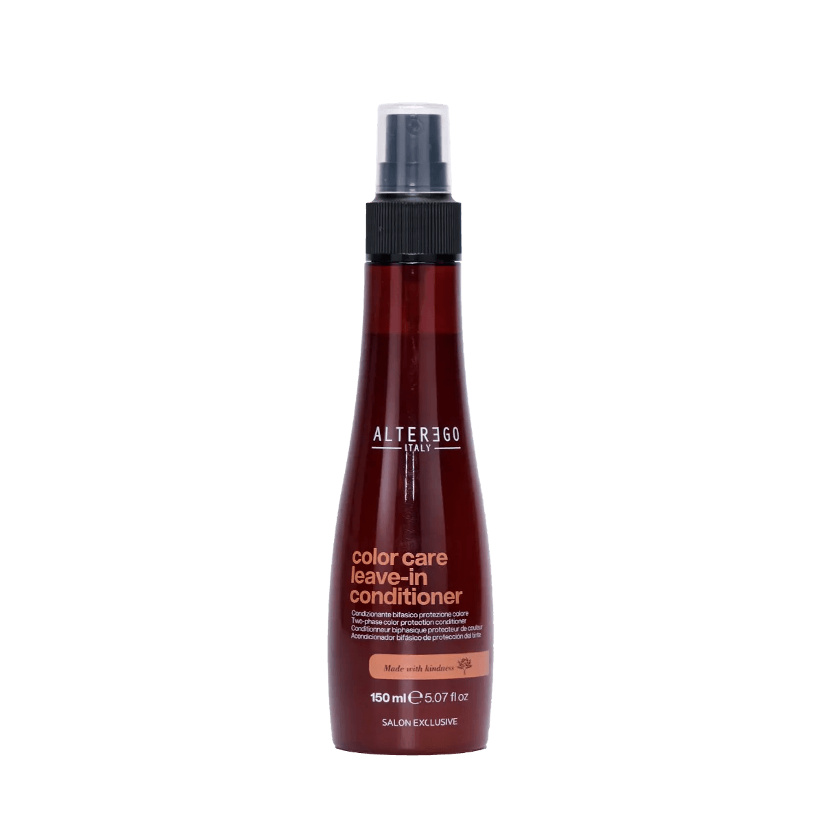 Color Care Leave-in Conditioner spray bottle with Lychee extract for silky, shiny, and bouncy hair. Free from sulfates and parabens.