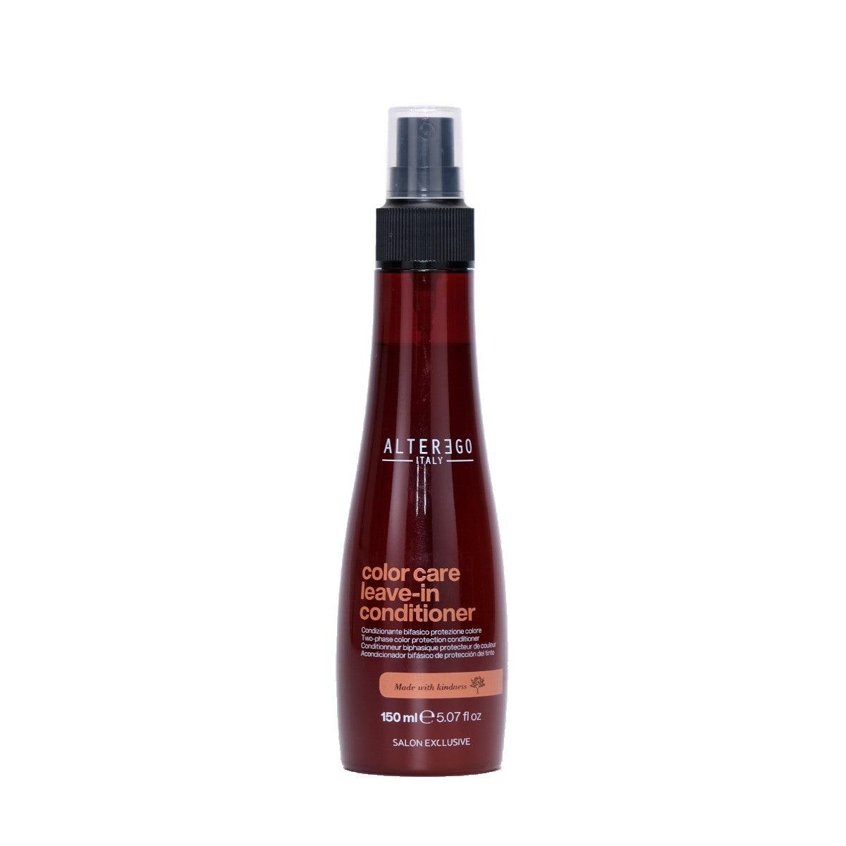 Color Care Leave-in Conditioner by Alter 360 in a spray bottle for silky, shiny, and bouncy hair without rinsing.