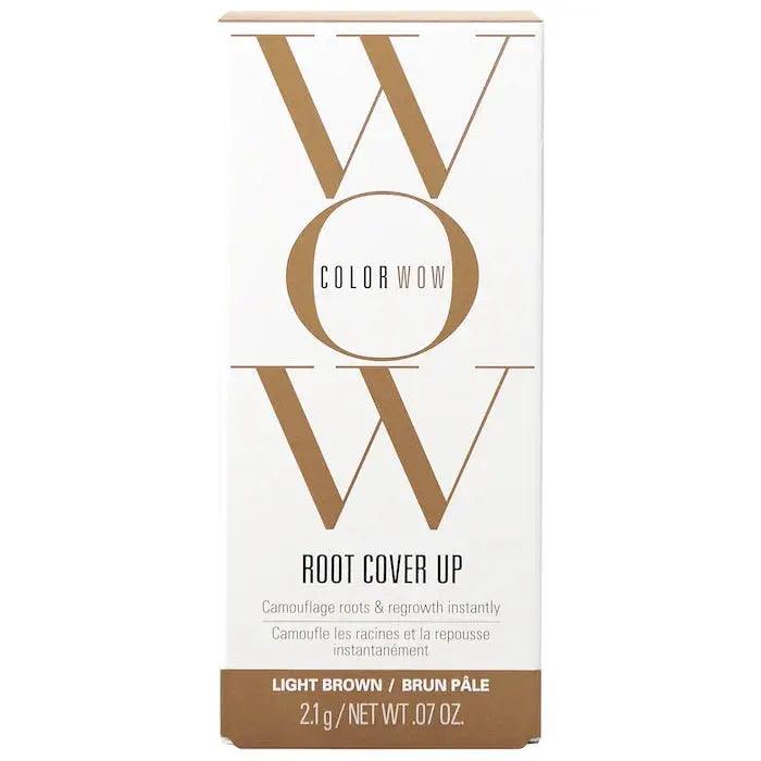 Color Wow Root Cover Up powder packaging in Light Brown, designed for instant gray camouflage and root coverage.