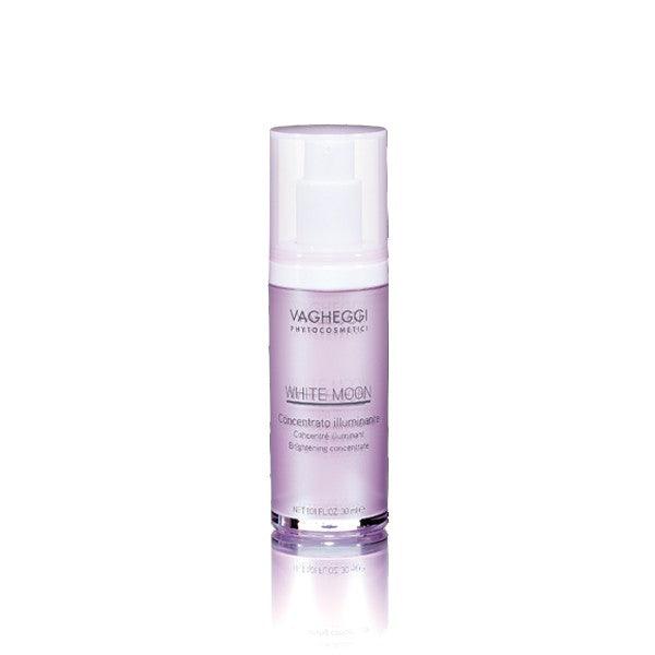 White Moon Brightening Concentrate by Vagheggi in a 30ml pump bottle for clear and luminous complexion.