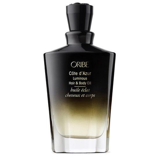 Oribe Côte d'Azur Luminous Hair & Body Oil luxurious black and gold bottle for hair and skin care