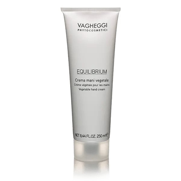 Equilibrium Vegetable Hand Cream in a 250ml tube, designed to nourish and protect hands with natural ingredients.