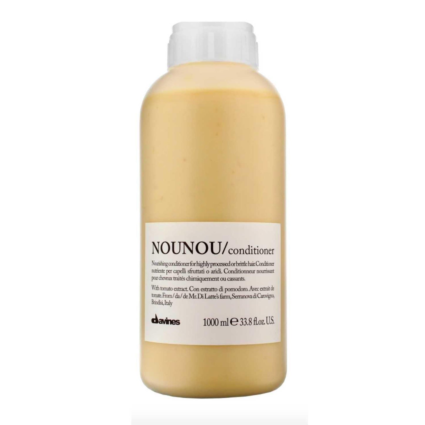 Davines Essential Haircare NOUNOU Conditioner 1000ml for dry, bleached hair with nourishing and moisturizing benefits.