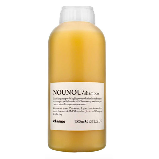 Davines NOUNOU Shampoo 1000ml bottle for nourishing bleached and brittle hair, providing deep hydration and gentle cleansing.