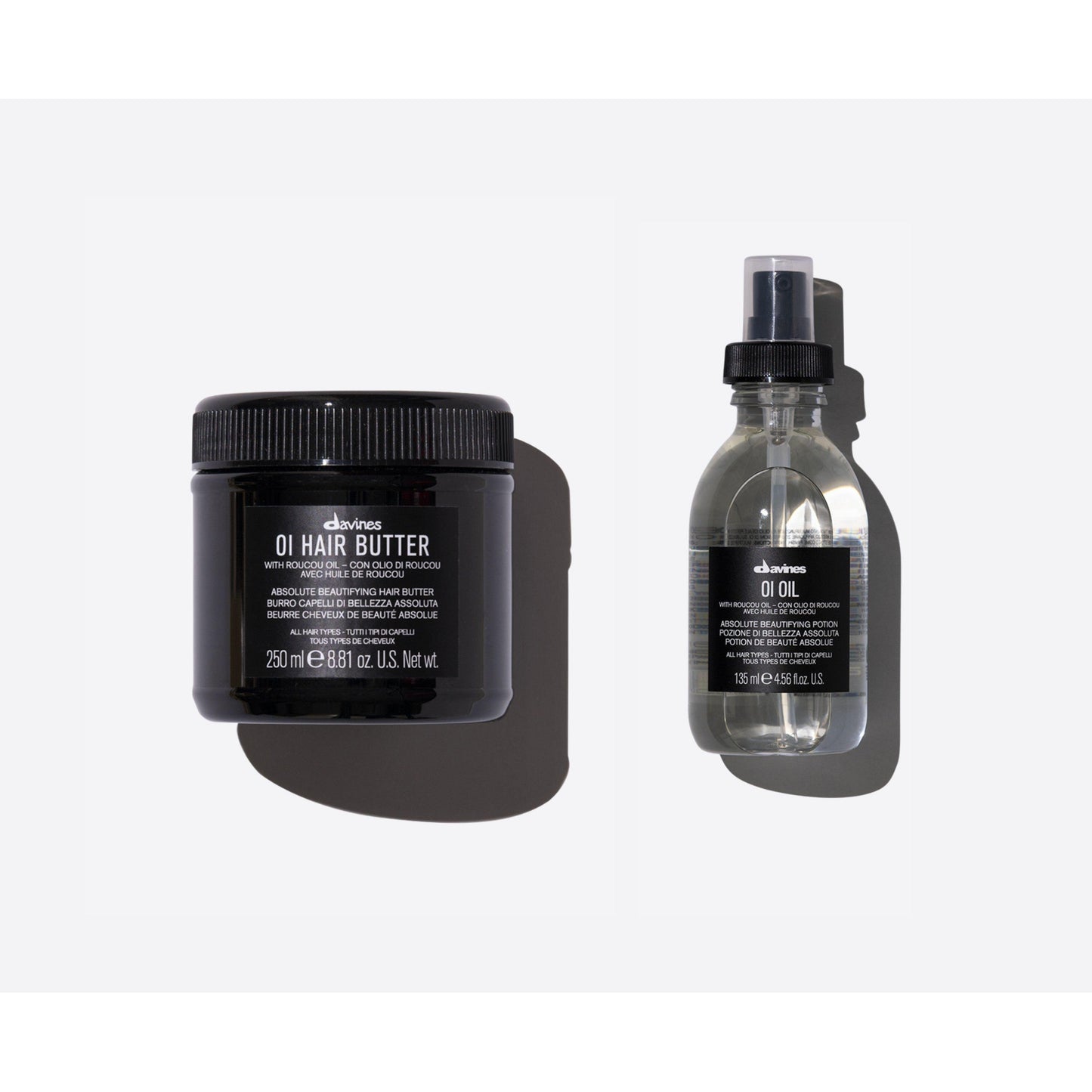 Davines Oi Hair Butter and Oi Oil set for defined, nourished curls with shine and frizz protection.
