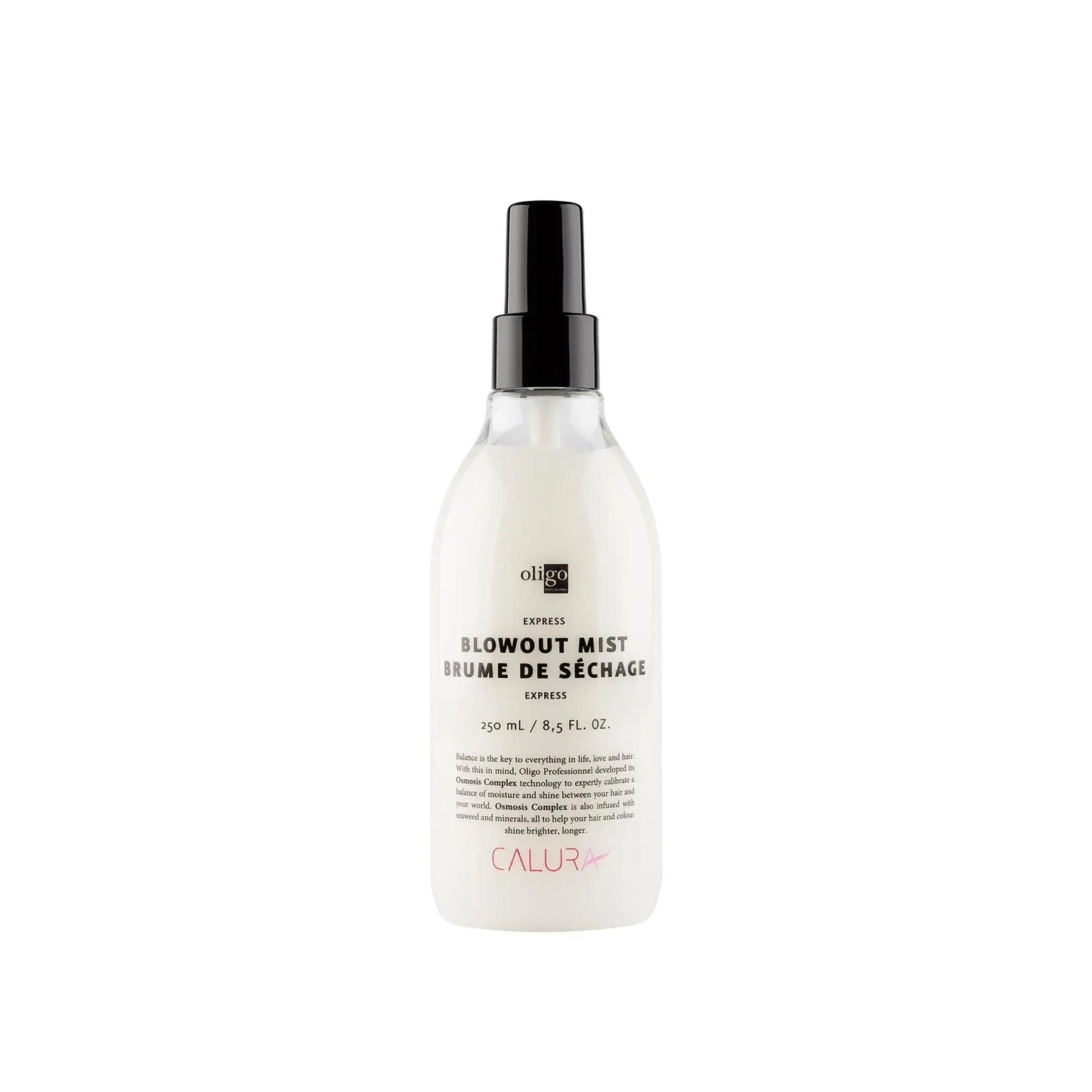 Express Blowout Mist spray bottle for quick drying and heat protection, vegan and sulfate-free hair care product.
