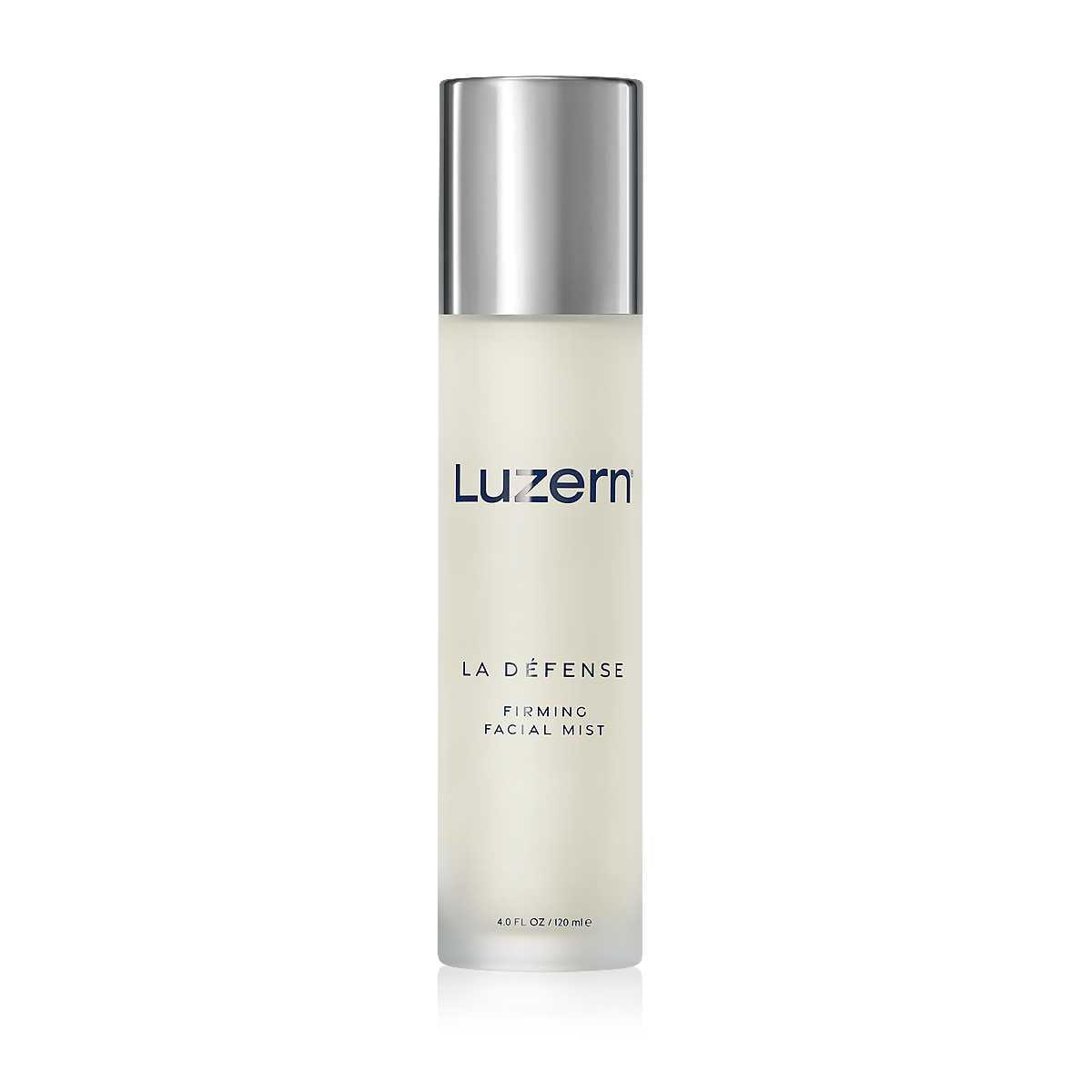 La Defense firming facial mist by Luzern in sleek packaging for advanced skincare and firming benefits.