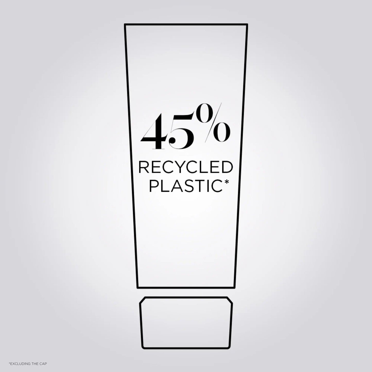 Eco-friendly packaging made of 45% recycled plastic, promoting sustainability and reducing environmental impact.