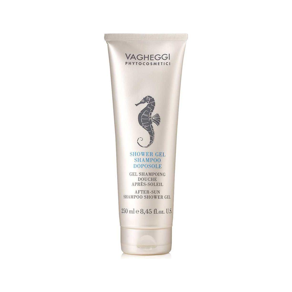After Sun Shampoo Shower Gel in a sleek tube, ideal for cleansing hair and body after sun exposure and sea baths.