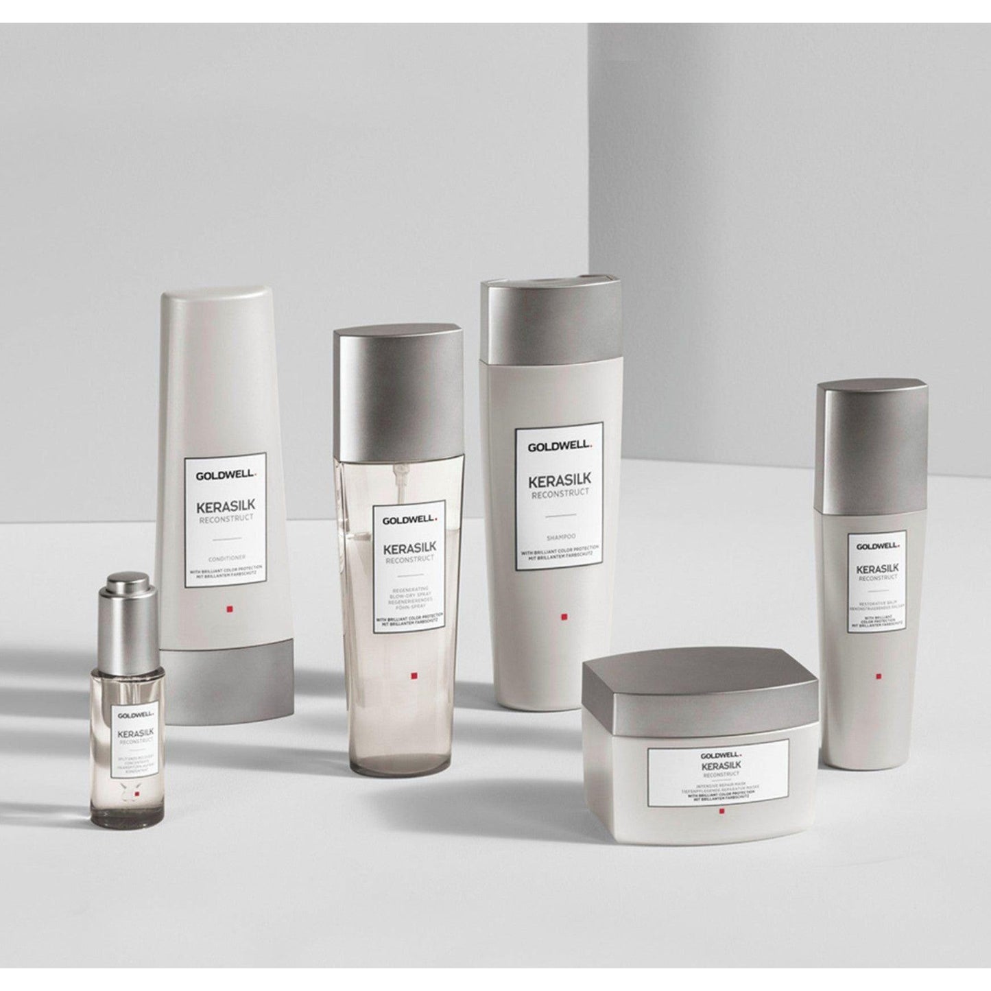 Goldwell Kerasilk hair care products including Intensive Repair Mask, designed for dry and damaged hair restoration.