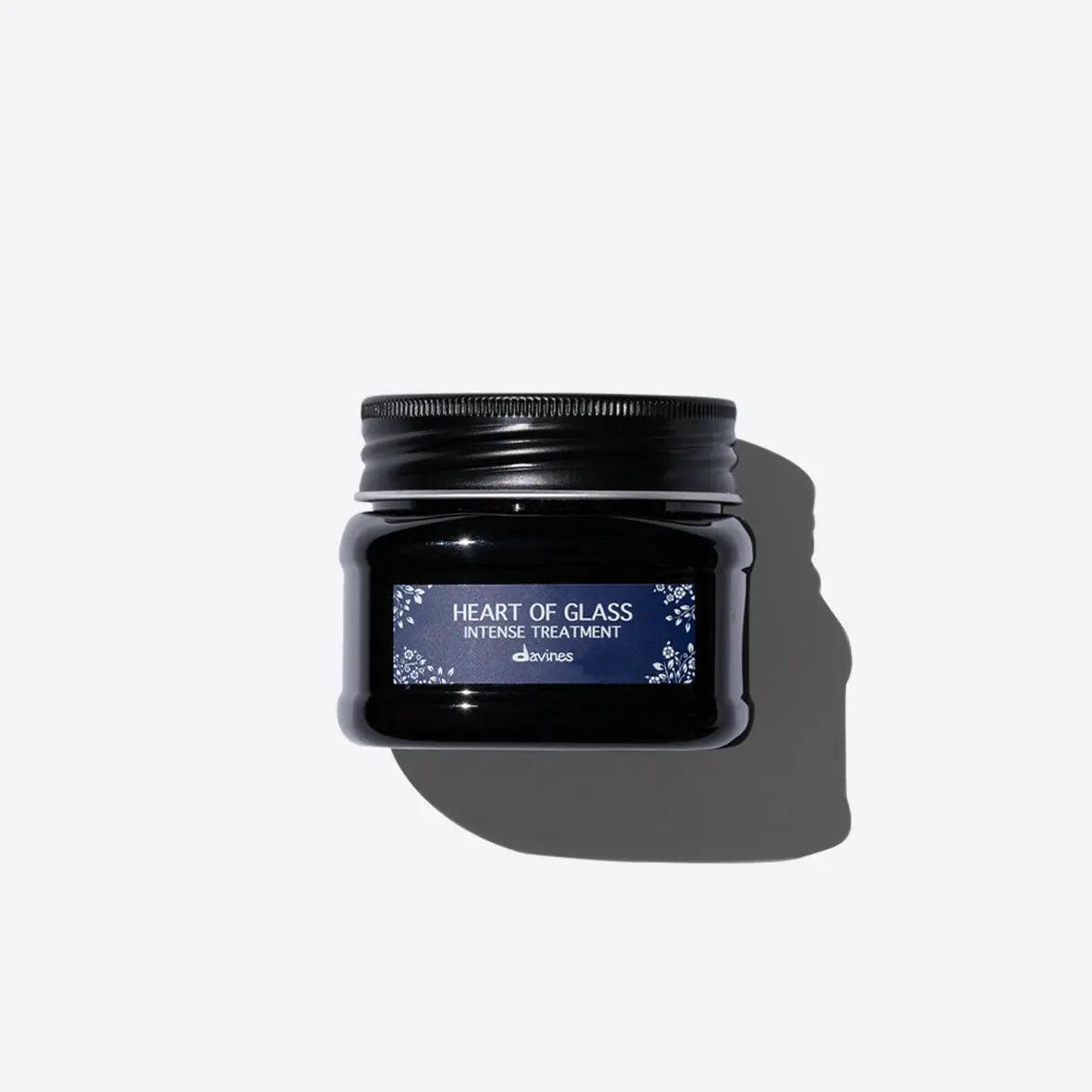Davines Heart of Glass Intense Treatment jar for nourishing and hydrating hair care.