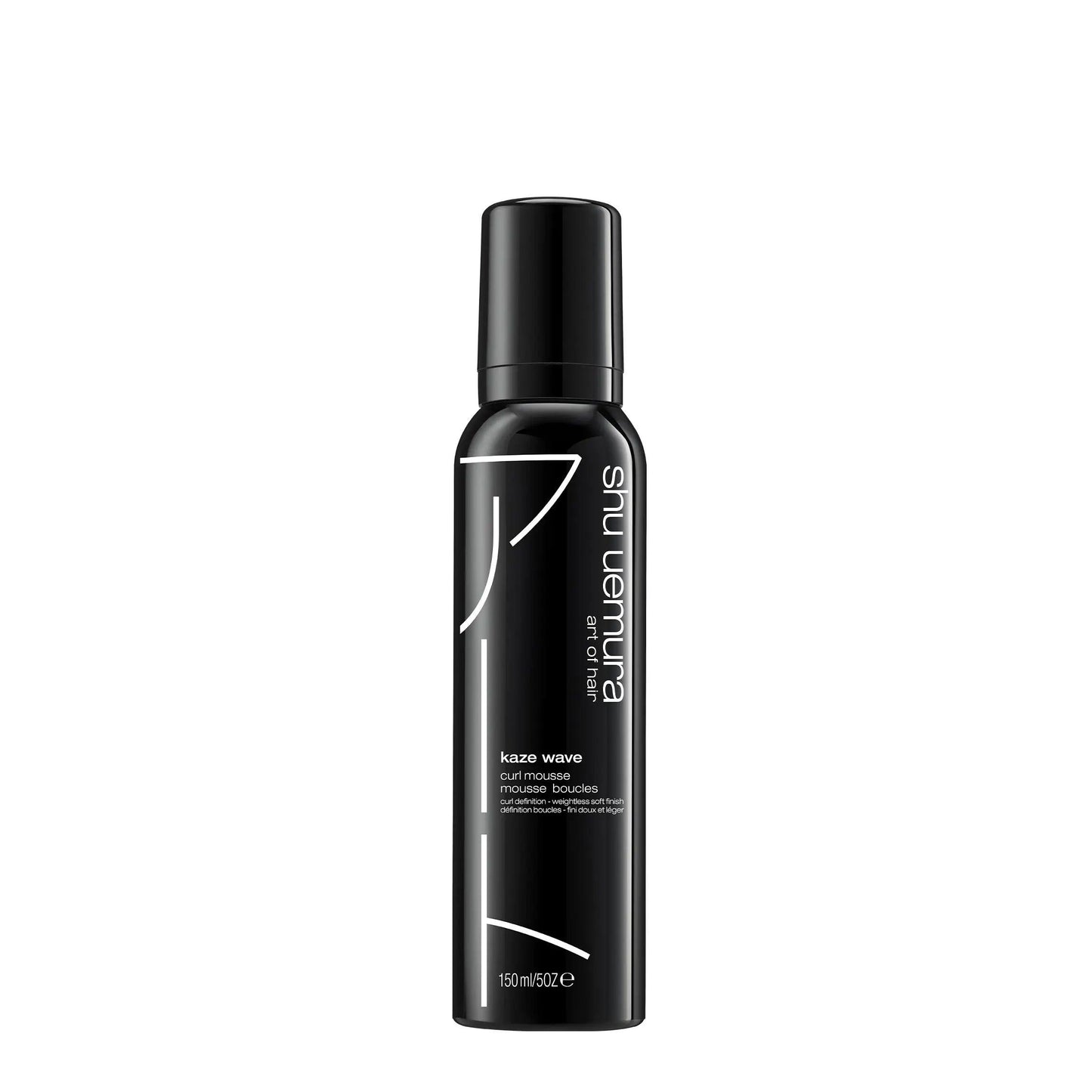 Shu Uemura Kaze Wave hair styling product in a sleek black bottle for natural waves and curls, suitable for all hair types.
