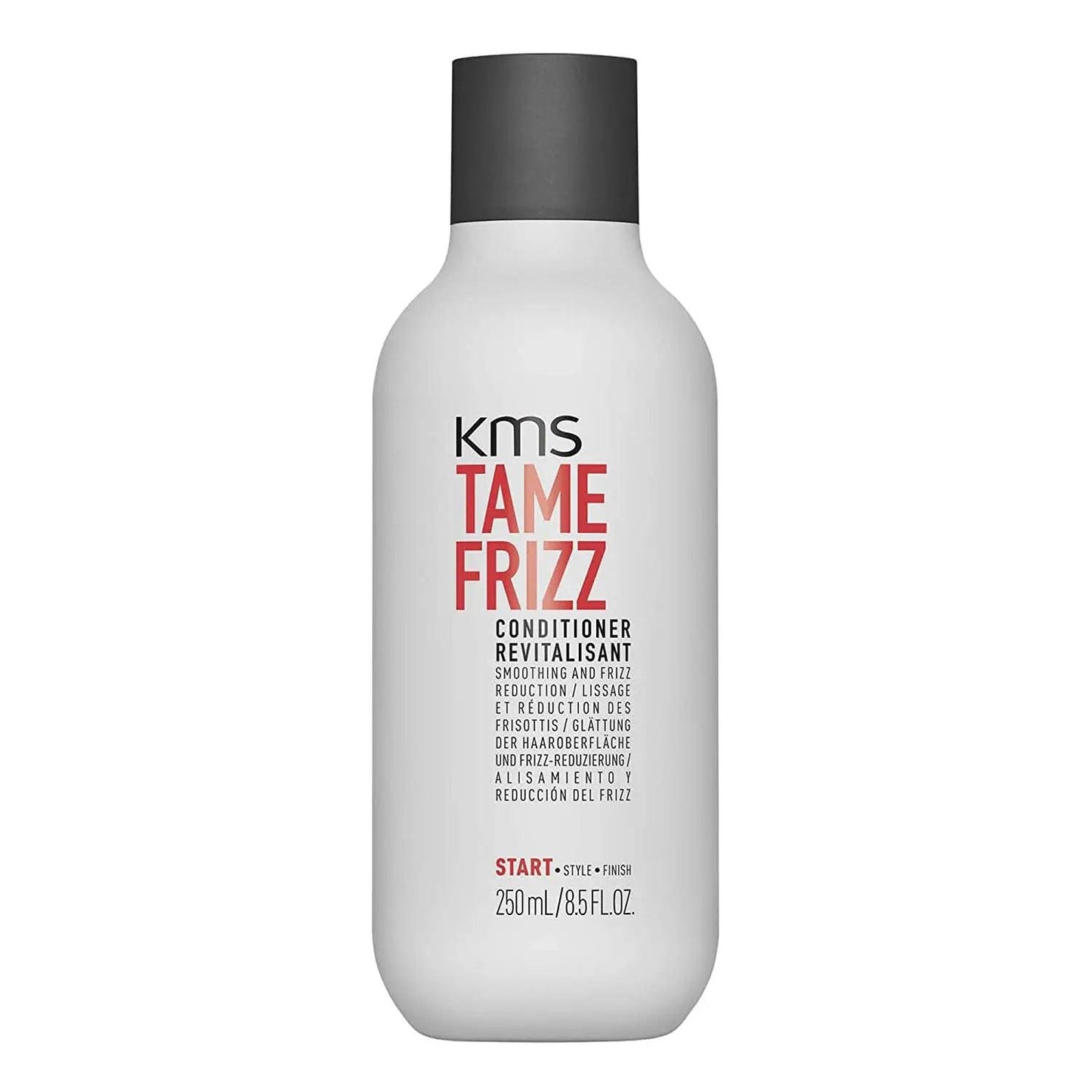 KMS Tamefrizz Conditioner 250ml bottle for smoothing, detangling, and reducing frizz in medium to thick hair.