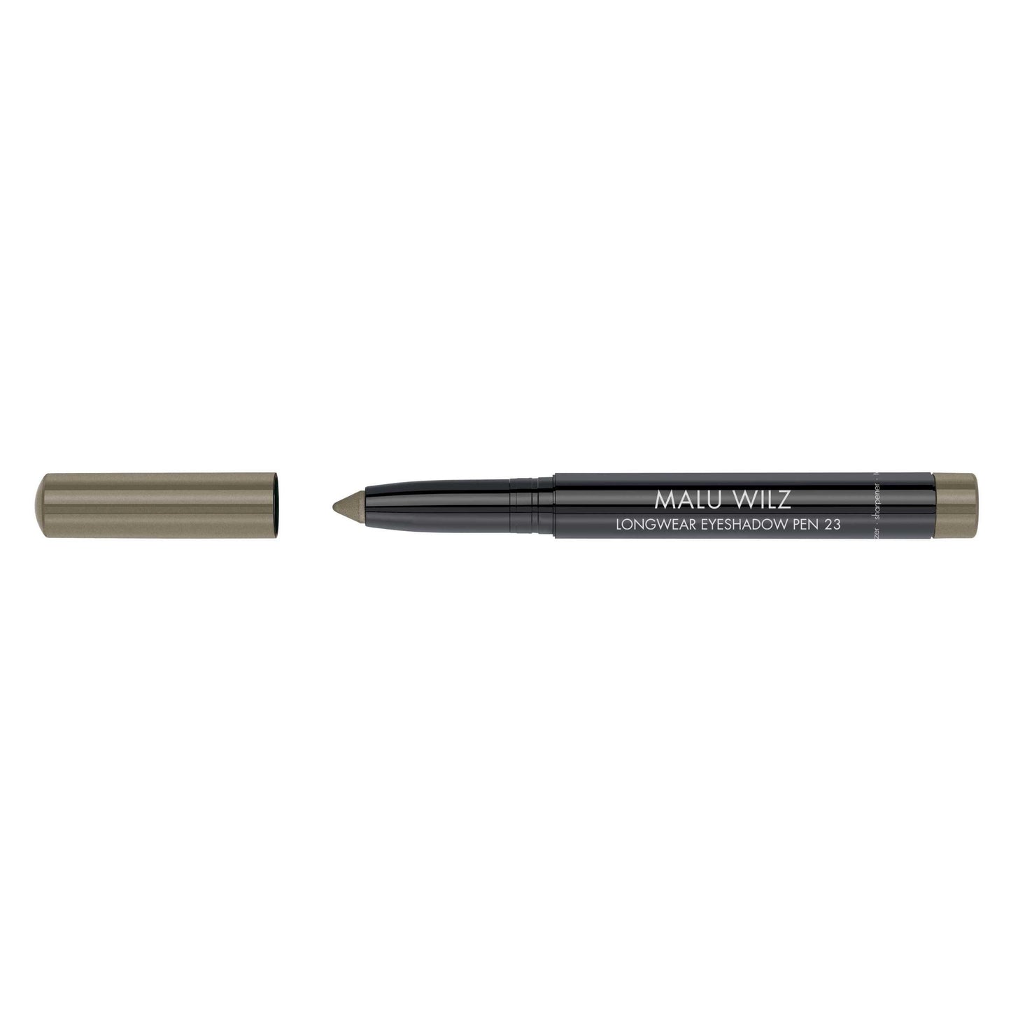 Malu Wilz Long-Lasting Eyeshadow Pen in shade 23 with cap removed, showcasing its convenient design for easy application.