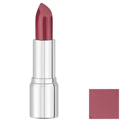 Malu Wilz Nourishing Lipstick tube in vibrant berry shade with swatch, offering color and hydration for lips.