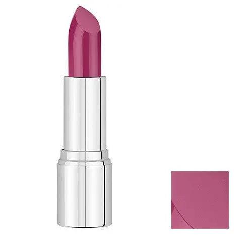 Nourishing Lipstick in vibrant pink shade, showcasing moisturizing formula in elegant silver packaging.