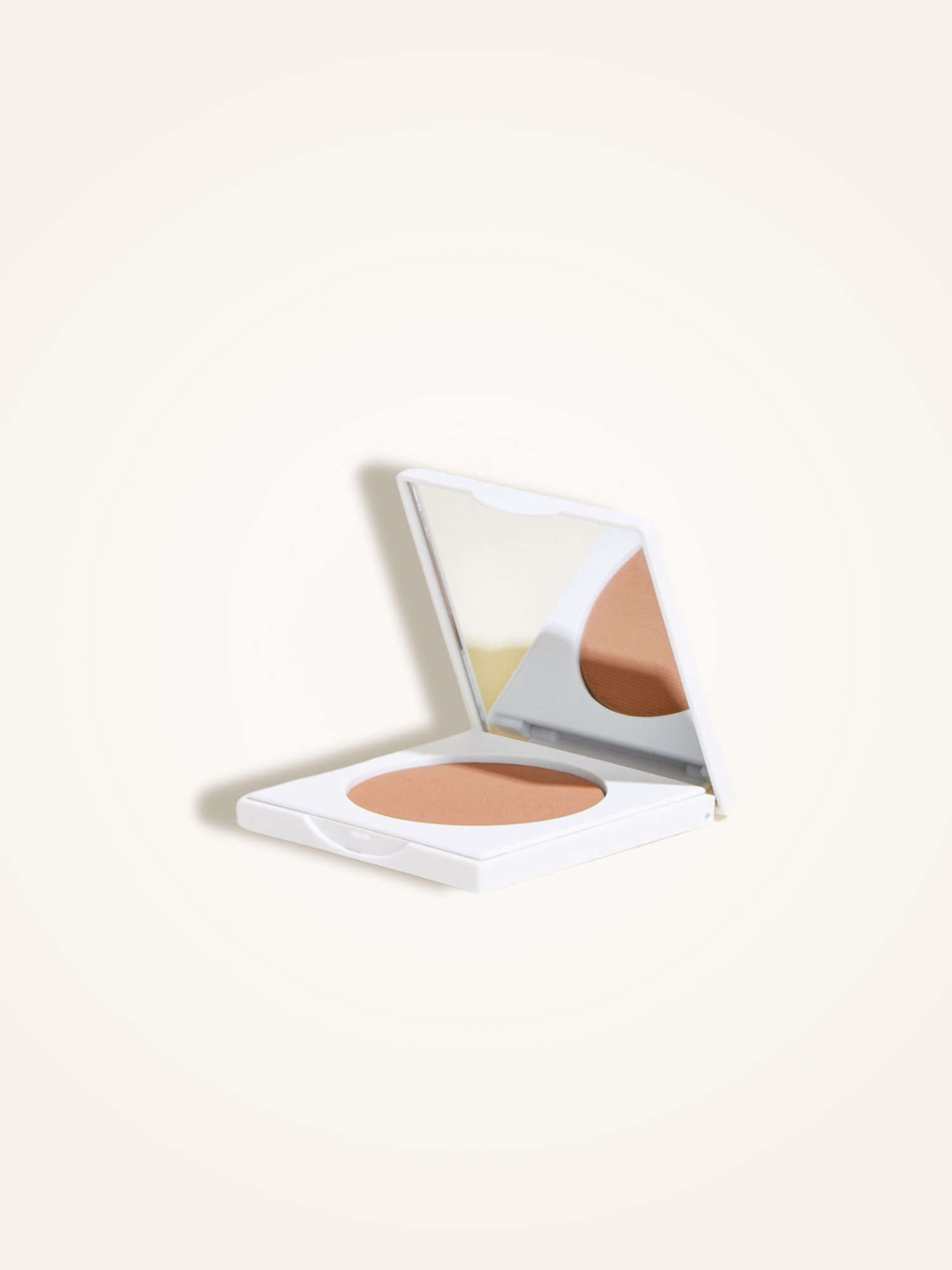 Matte bronzing powder in a compact, featuring a mirror for easy application and a natural tan finish.