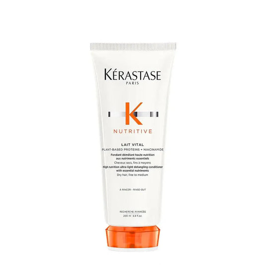 Kérastase Lait Vital Nutritive Conditioner tube for fine to medium dry hair, enriched with nourishing lipids and vitamins.
