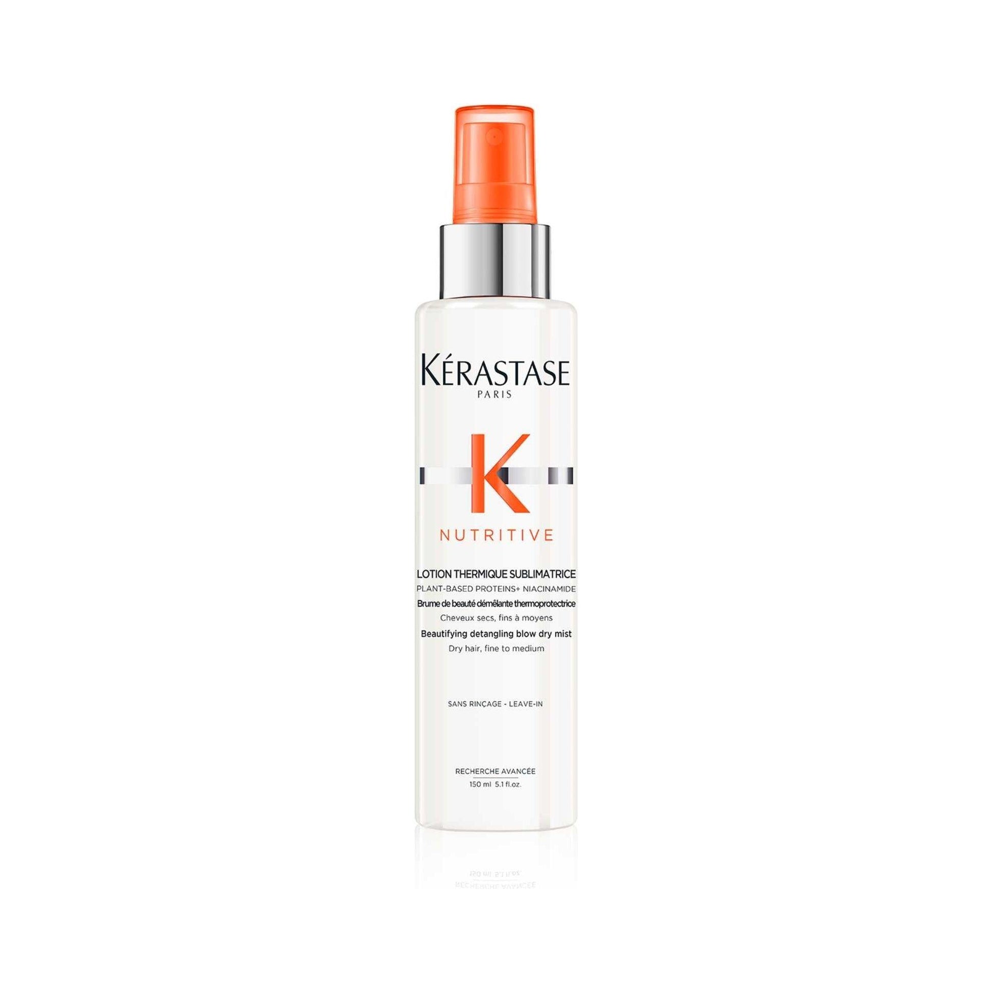 Kérastase Nutritive Lotion Thermique Sublimatrice bottle for dry fine to medium hair, a nourishing detangling blow-dry mist.