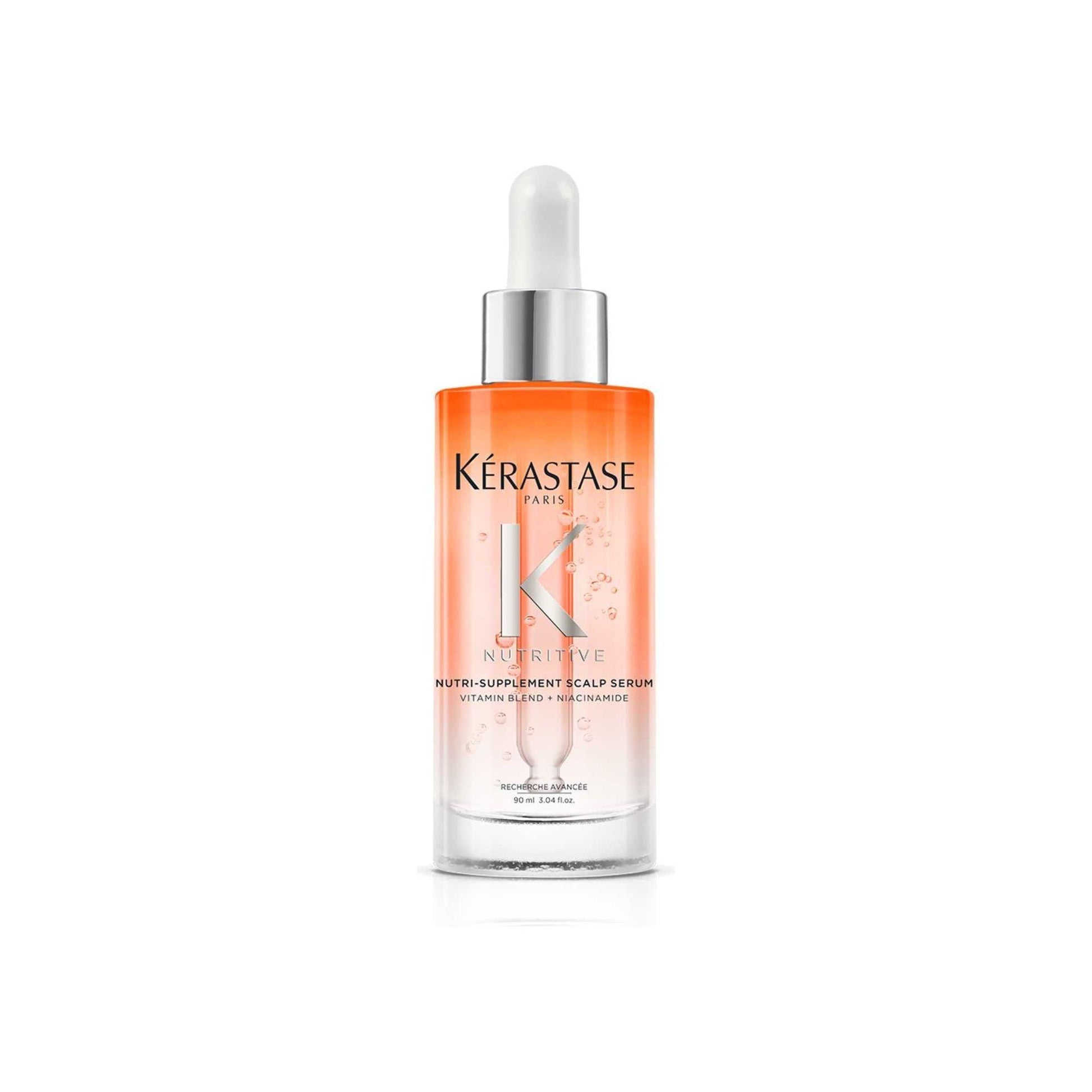 Kérastase Nutritive Nutri-Supplement Scalp Serum in a dropper bottle for nourishing dry scalps.