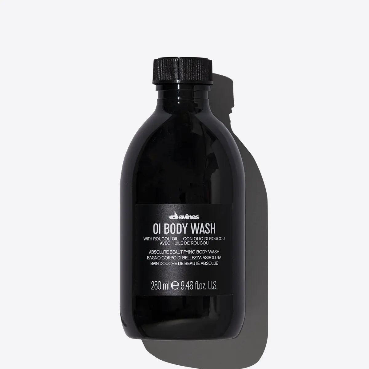 Davines OI Body Wash 280ml bottle with Roucou oil for absolute beautifying cleansing and hydration.