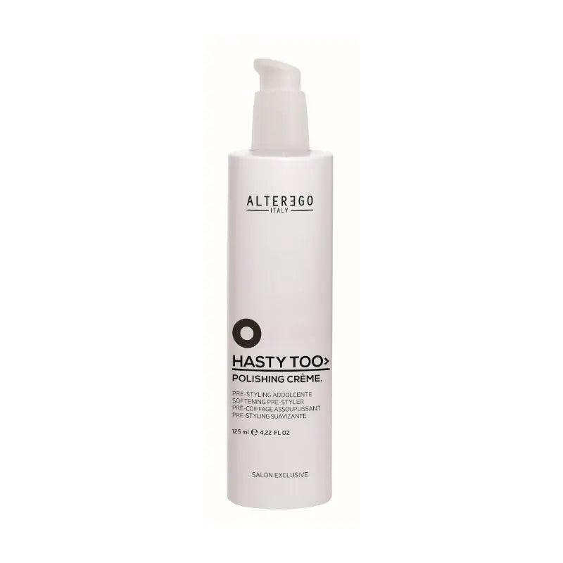 HASTY TOO Polishing Cream by Alter Ego for silky hair finish, enhancing texture and restoring hydration.