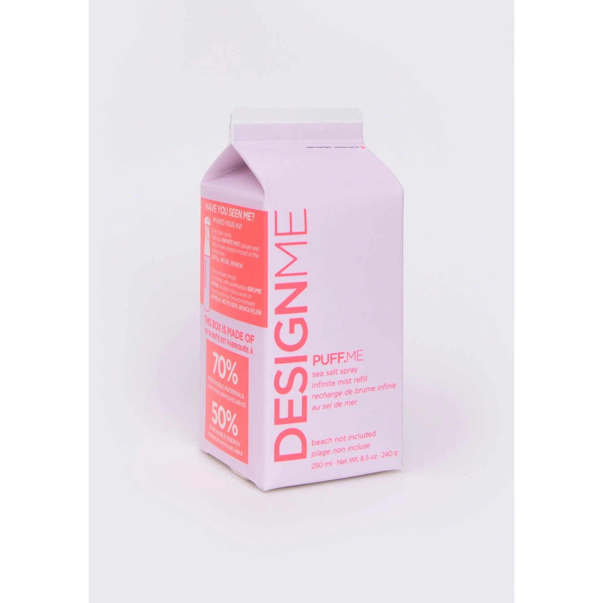 DESIGNME Puff Me hair volumizing powder in pink carton packaging
