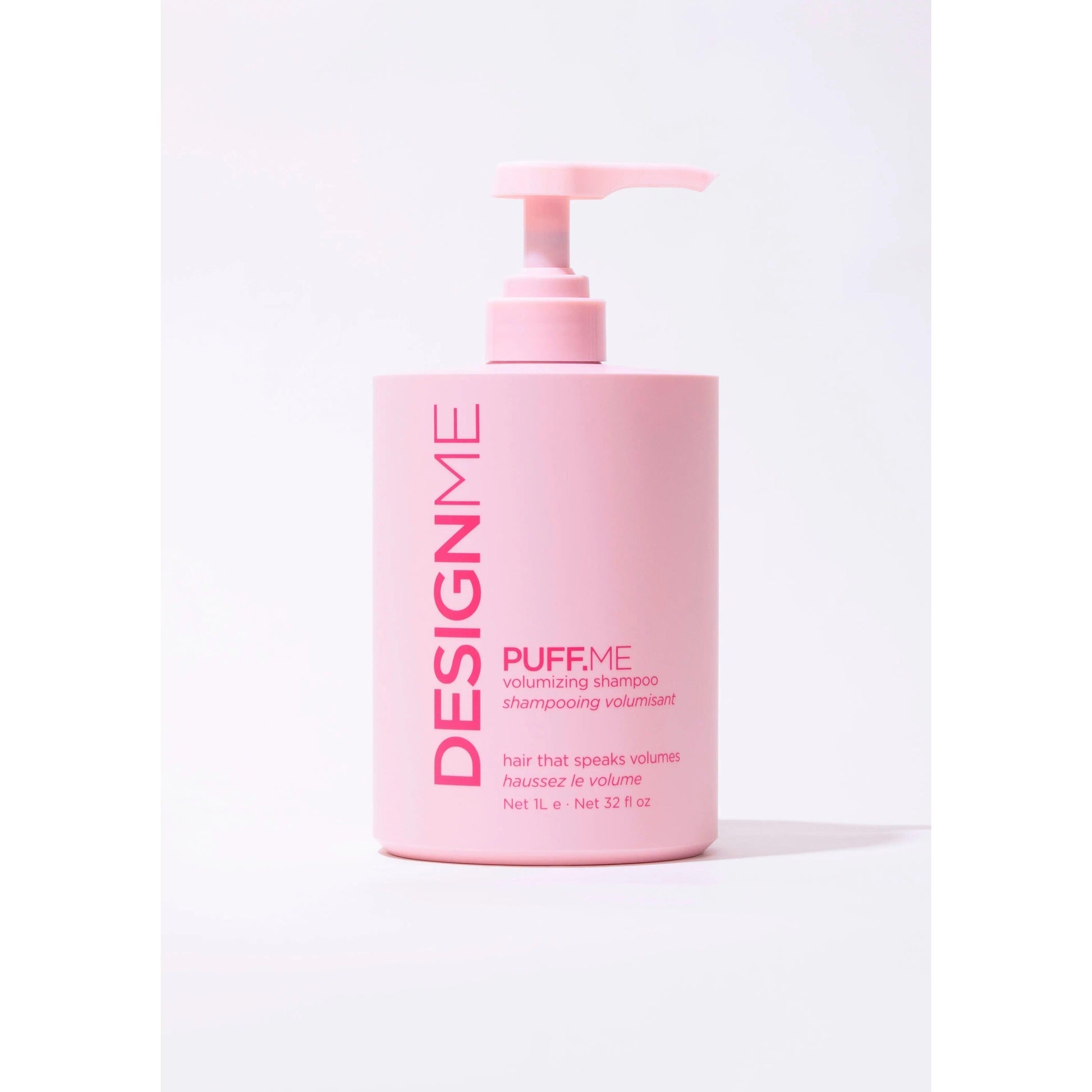 DesignMe Puff.Me Volumizing Shampoo in pink bottle for hair volume - 12 oz.