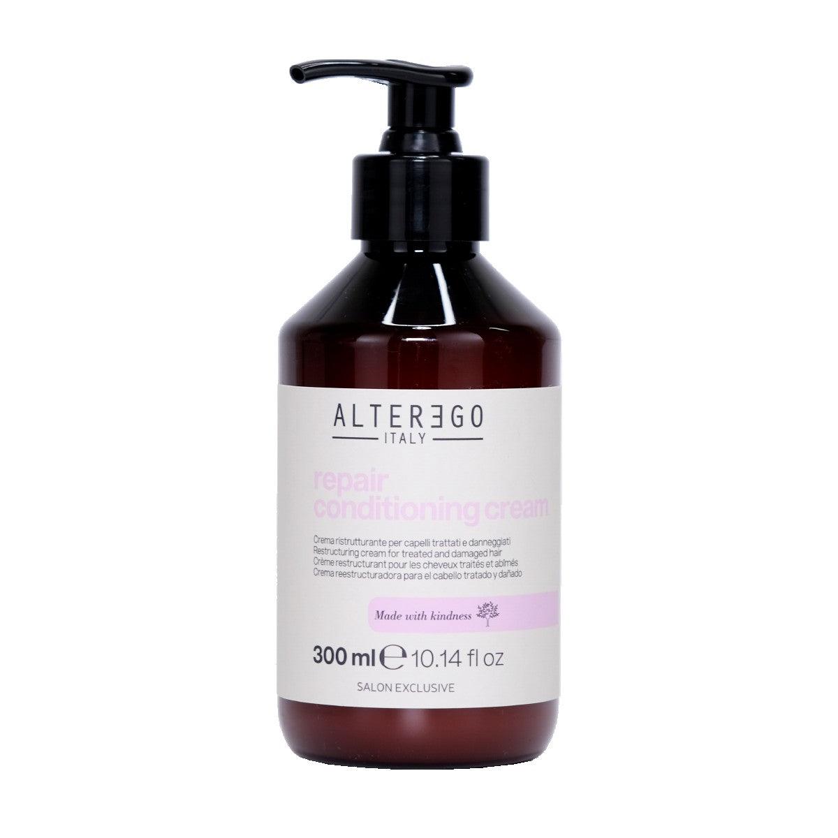 Repair Conditioning Cream by Alter Ego Italy in a 300ml bottle, nourishes and strengthens hair while free from harsh chemicals.