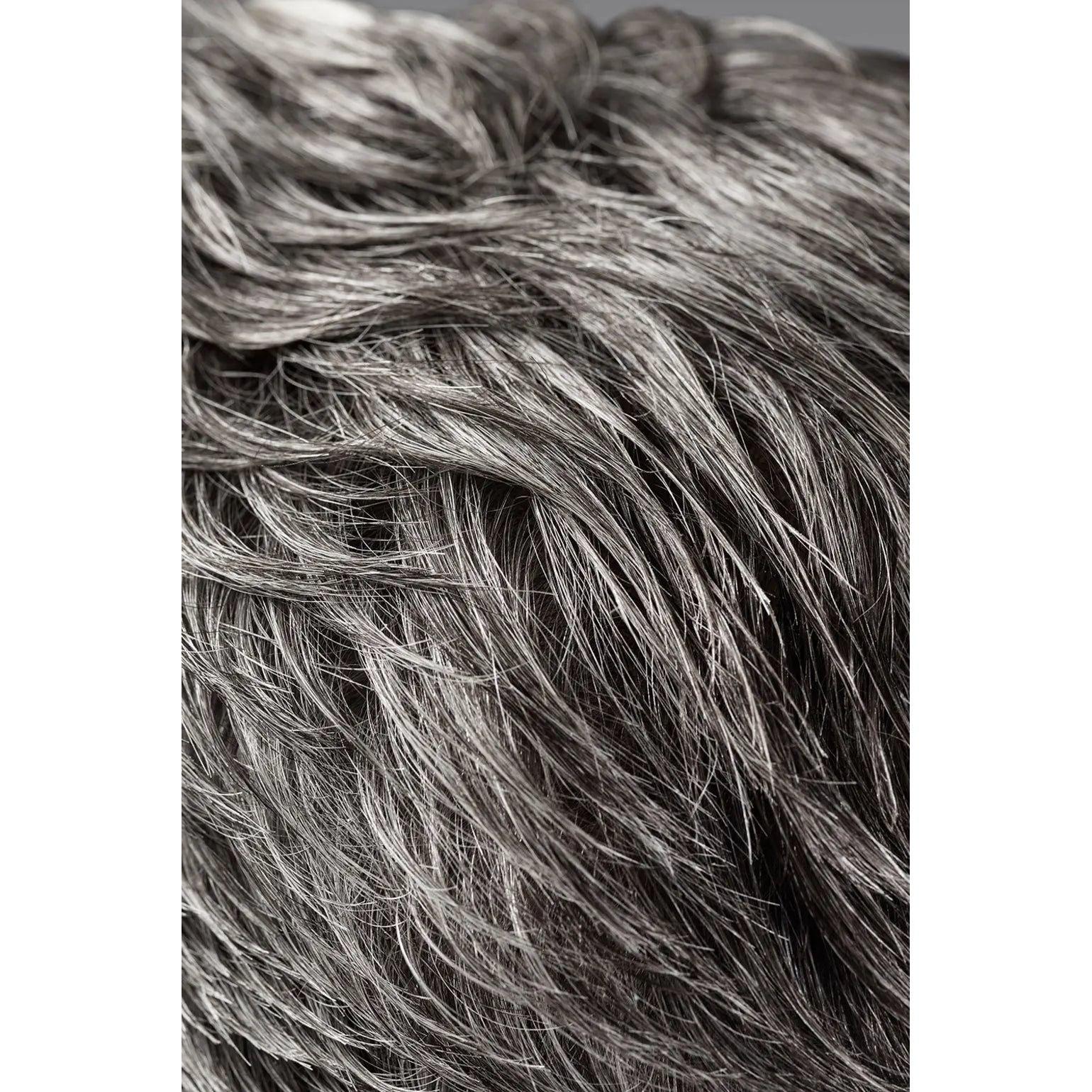 Close-up of gray and black fur texture pattern