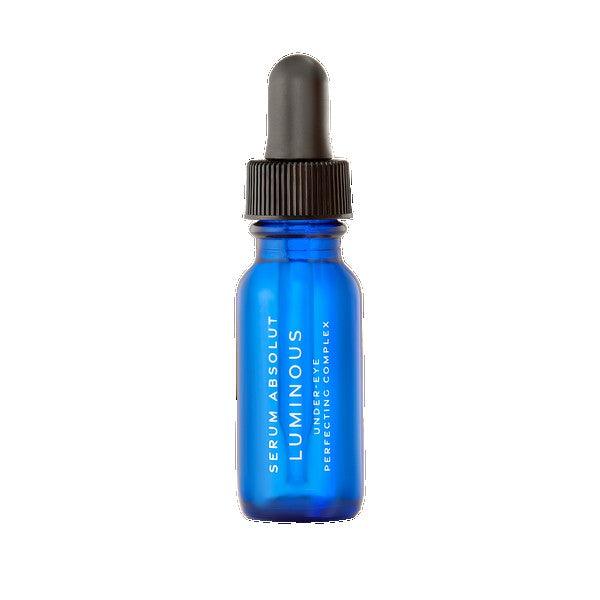 Anti-aging Luminous Serum Absolut blue dropper bottle for radiant skin care.