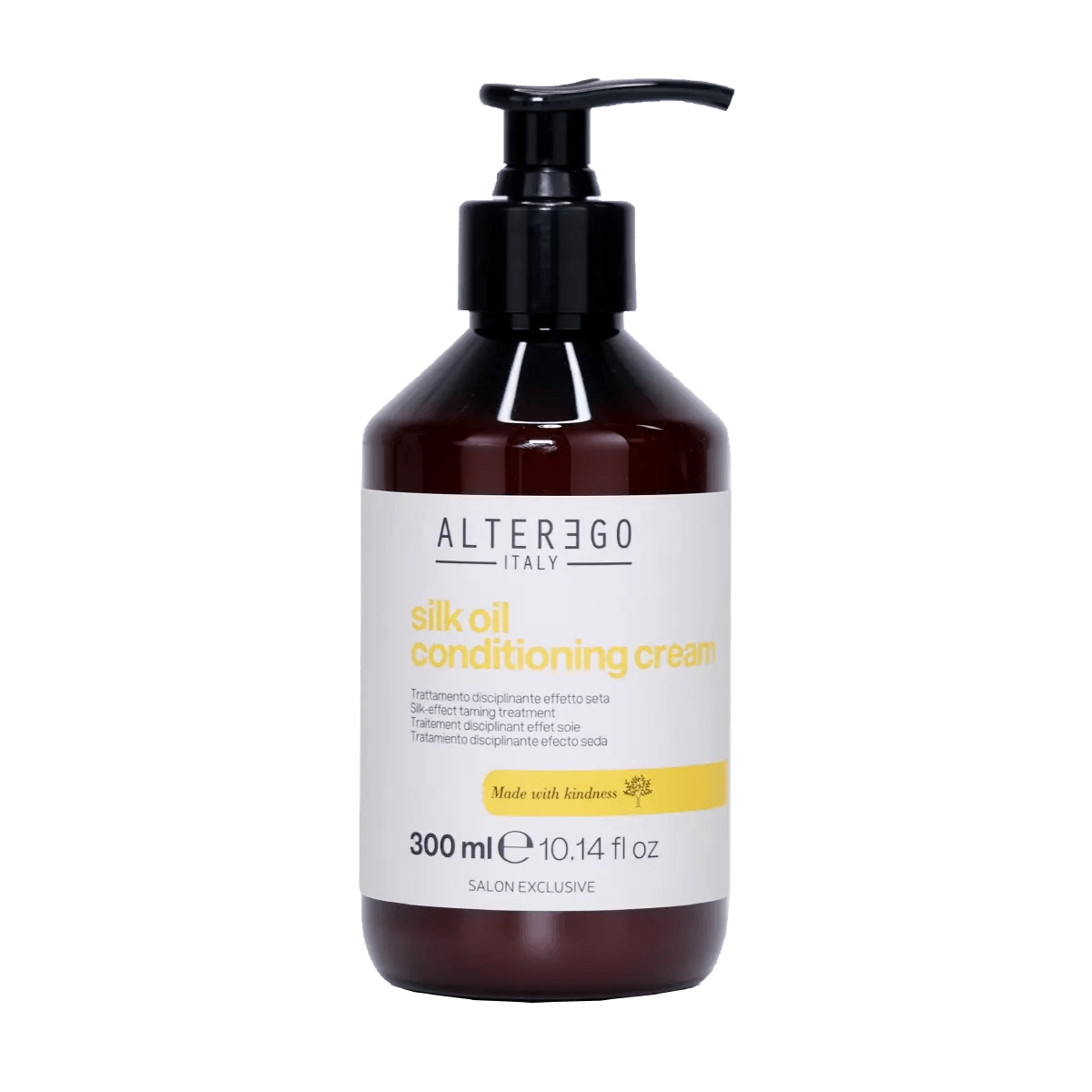 Silk Oil Conditioning Cream by Alter Ego Italy, 300ml bottle for nourishing and smoothing frizzy hair.