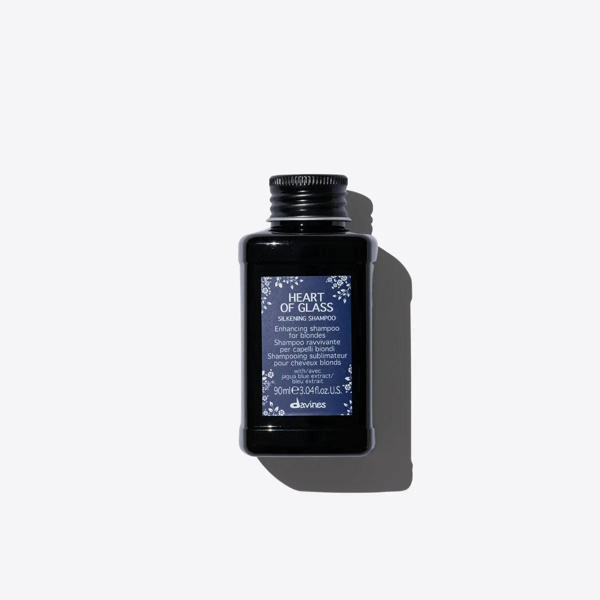 Heart of Glass Silkening Shampoo bottle for enhancing and nourishing blonde hair tones.