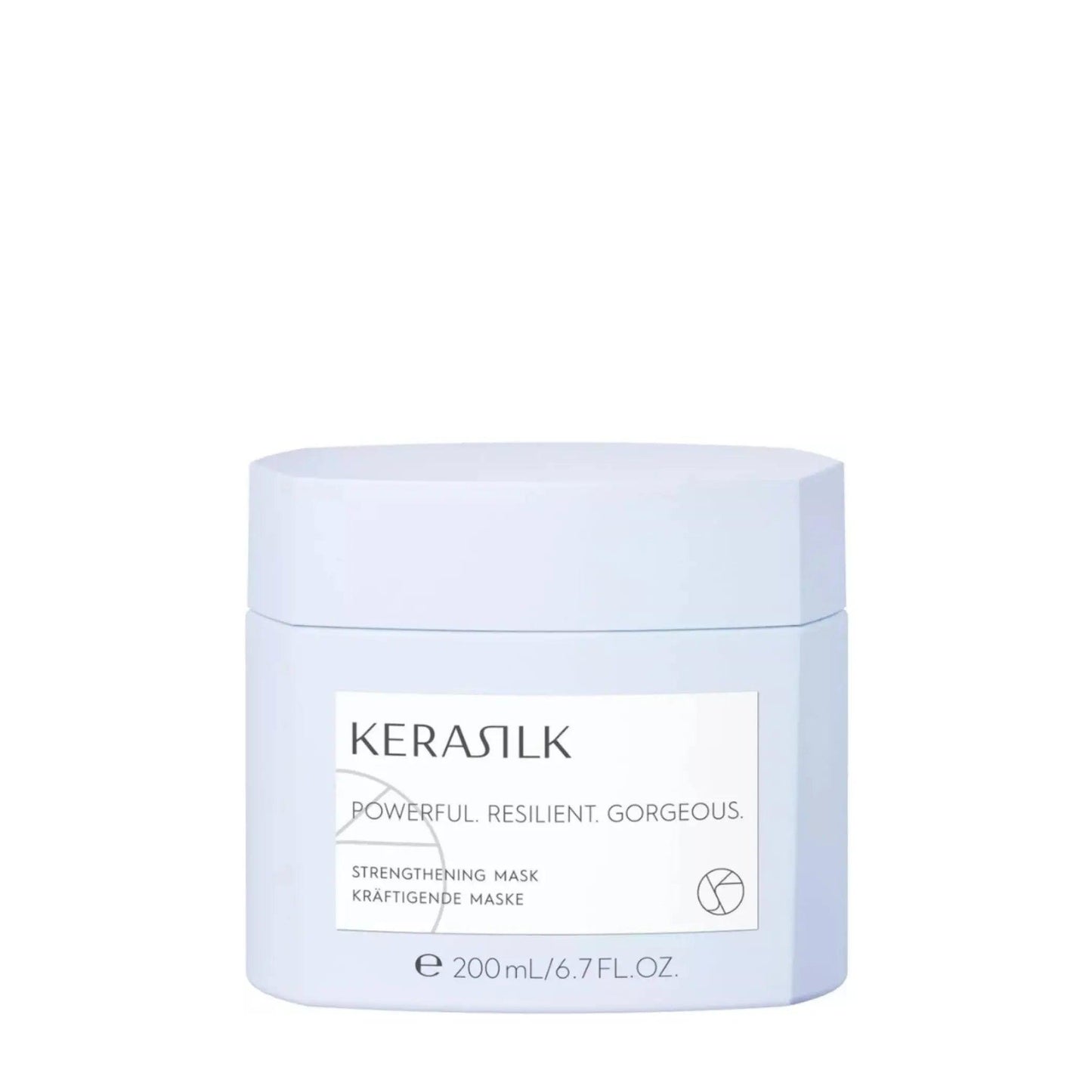 Kerastase Strengthening Mask in a blue container for nourishing and repairing damaged hair. 200ml.