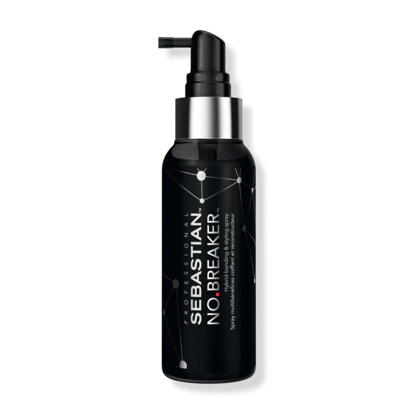 Sebastian Professional No.Breaker Leave-In Bonding Spray bottle for hair care and styling, reducing breakage and enhancing volume.