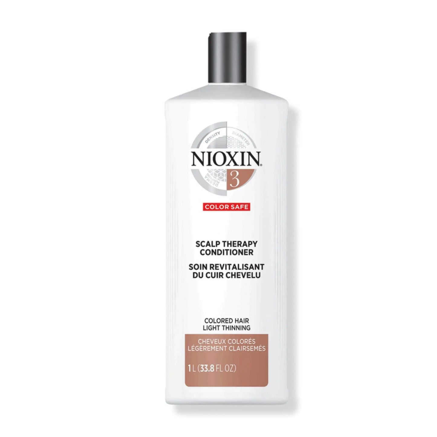 Nioxin System 3 Scalp Therapy Conditioner for colored hair, supports thicker, fuller hair with light thinning.