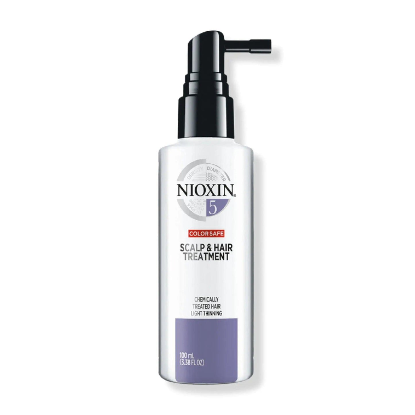 Nioxin System 5 Scalp & Hair Treatment for chemically treated hair, 100ml leave-in treatment for light thinning.