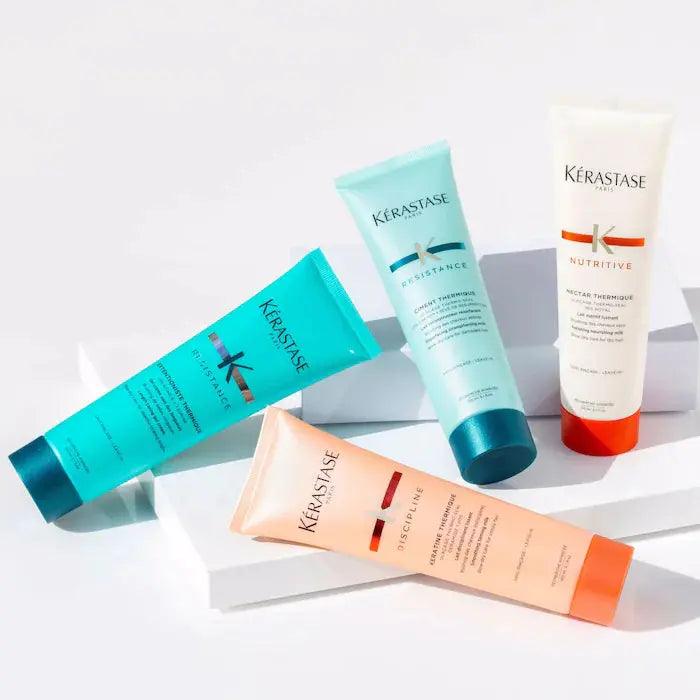 Kérastase hair care products – Nutritive and Resistance shampoo and conditioner tubes – professional hair treatment products
