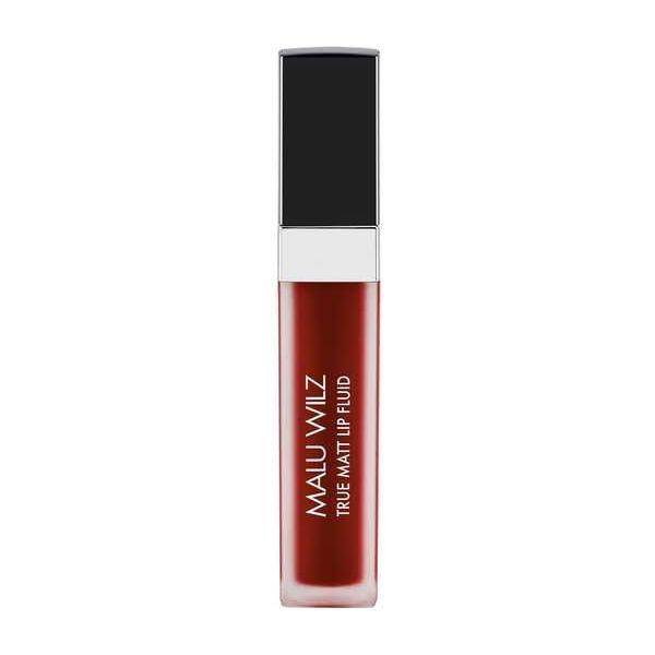 Malu Wilz True Matt Liquid Lipstick in a sleek tube showcasing its rich matte color and high-quality formula.